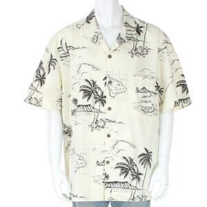 Royal Creations Hawaiian Ocean Islands Map Aloha Tropical Tiki Camp Shirt 3XL